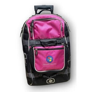 Ogio Layover Wheeled Rolling Bag Suitcase/Luggage Black Pink 24” Microsoft Logo